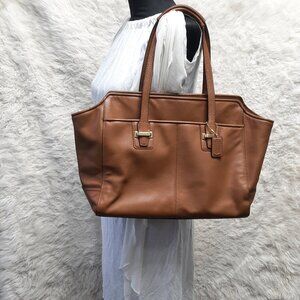 Coach F25205 Brown Tan Taylor Leather Alexis Caryall Tote